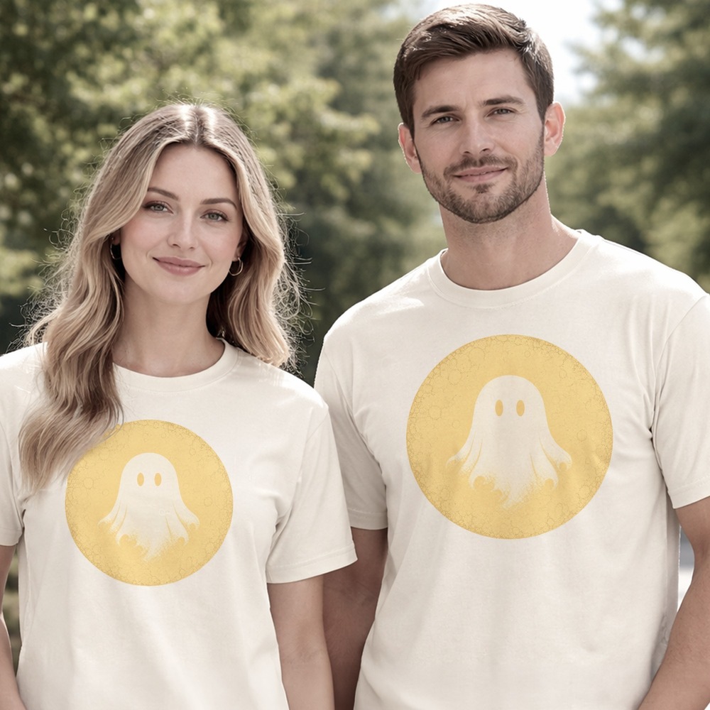 Ghost Haunting the Moon Badge Tee